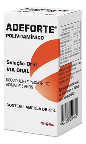 Polivitamínico Adeforte Oral Com 1 Ampola 3ml
