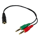 Cable Plug 3.5mm 4 Contactos Hembra A 2 Macho Audio Mic