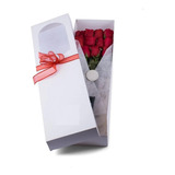 Diselo Con Rosas Hermosa Caja  Flores Envio +peluche 22 Cms