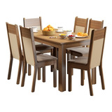 Conjunto Sala De Jantar Honduras Madesa Mesa Com 6 Cadeiras