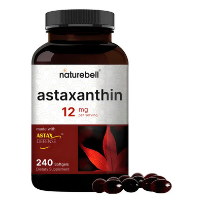 Suplemento Naturebell Astaxantina 12 Mg 240 Cápsulas Blandas Hechas Con Aceite De Semillas De Girasol, Ayuda A Combatir El Declive Relacionado Con La Edad En Hombres Y Mujeres Promover La Hidratación. | Meses sin interés