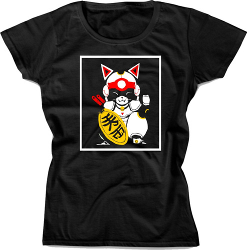 Playera Gatos Samurai Pizza Cats Mujer