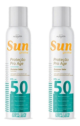 Protetor Solar Spray 50 Fps Sun Prime 150ml 2 Uni. My Health