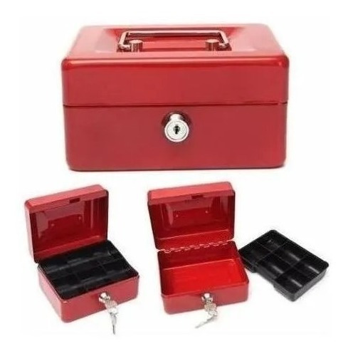 Caja De Seguridad Metal Pequeña 27 X 24 Color Rojo 