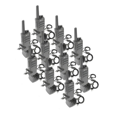 10 Radios Walkie Talkie Txpro Tx600 Uhf 5w Con Auriculares Negro Uhf | Envío gratis