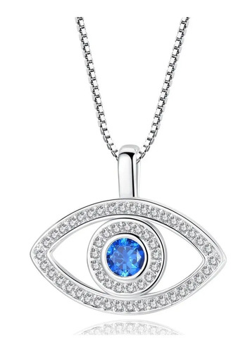Collar Dije Mal De Ojo Turco Amuleto Protección Y Cadena