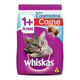 Alimento Whiskas Premium Castrados 1+ Para Gato Adulto Sabor Carne Em Sacola De 500g