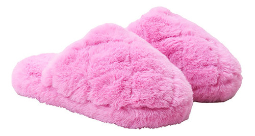 Pantufla Mujer Pelos Rosado Corona