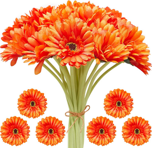 20 Piezas 20 Piezas Margaritas Artificiales Flor Gerbera Fal