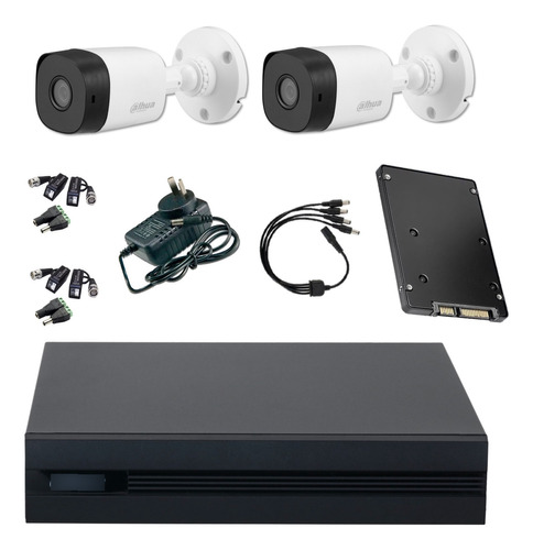 Kit Seguridad Dahua Dvr 4ch+ 2 Camaras Fullhd 2mp +disco 1tb