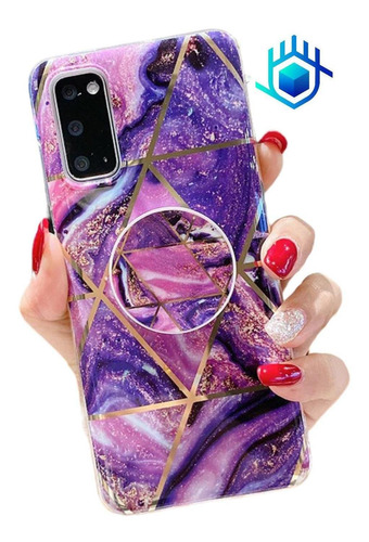 Funda Todos Equipos+ Sujetador + Mica Case Marmol Mujer Dama