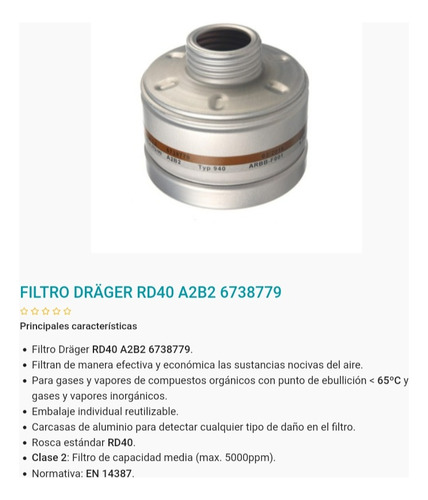 Filtro Draguer Rd40 940 A2b2 Foto 2