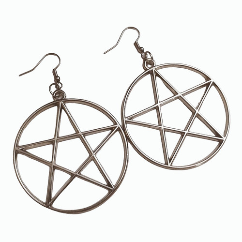 Combo 1 Par De Aros Y 2 Collares Extra Pentagram Pentagrama 