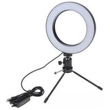 Ring Light Led 8 Pol+ Tripé + Suporte Luz Selfie Make 20 Cm