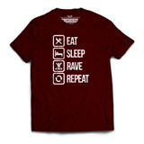 Camiseta Camisa Eat Sleep Rave Repeat Musica Fatboy Slim Dj