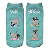 Medias Cortos Kawaii 3d Con Estampado De Perro Pug De A