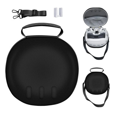 Funda Premium De Transporte Para Oculus Meta Quest 3 Estuche Rígido Eva Antigolpes Y Resistente Al Agua, Organizador Interno, Funda Silicona Para Adaptador, Asa Y Correa De Hombro Ajustable - Negro | Meses sin interés