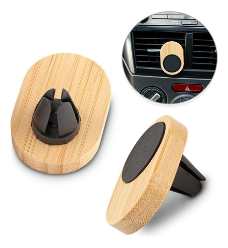 Soporte Magnético Para Móviles Bamboo Automovil Con Adhesivo