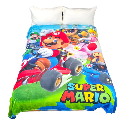 Cobertor Ligero Providencia Disney Matrimonial Económico Color Amarillo Azul Rojo Rosa Blanco Verde Morado Diseño De La Tela Super Mario | Meses sin interés