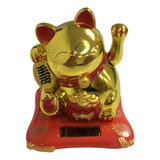 Mini Maneki Neko Gato De La Fortuna 7.5cm Color Dorado