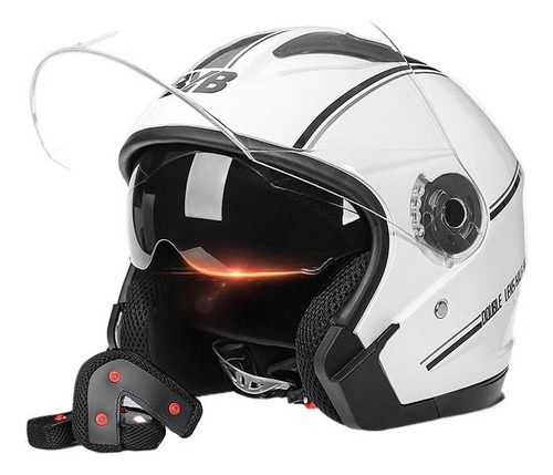 Casco De Moto Para Mujer Con Doble Lente Antivaho