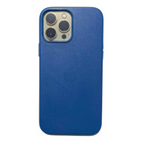 Funda Magsafe De Piel Azul Para iPhone 13 Pro Max
