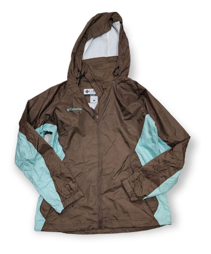 Impermeable Columbia De Mujer Talla Grande Cafe/azul