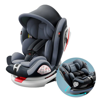 YBB Sillita Auto 3 en 1 Para Bebé Recién Nacido 0 a 12 Años Con Sistema de Seguridad ISOFIX LATCH Giratorio 360 Grados Arnés 5 Puntos Reclinación 170 Certificación ECE R44 Color Gris | Meses sin interés