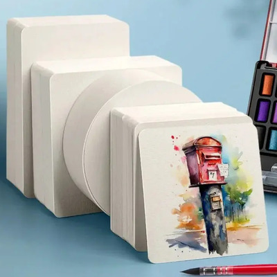 100 Hojas De Papel De Acuarela Cuadrado\u002Fredondo, 300g, | Meses sin interés