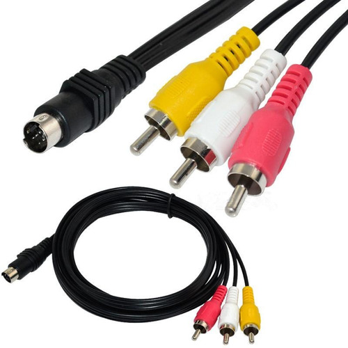 Cabo De Audio E Video S-video Mini Din Rca 1,70m 10 Pinos