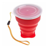 Vaso Portátil Plegable De Silicona Tapa Para Camping Viajes