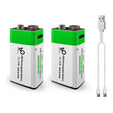 Tipo-c Puerto Recargable 9v Batería De Litio 650mah Alto