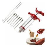 Injetor De Temperos Seringa 6 Agulhas Inox Carne Aves Frango