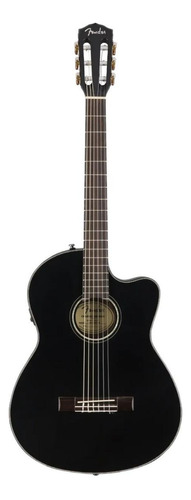 Guitarra Clásica Fender Cn-140sce Negra Brillante