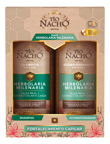 Pack Tío Nacho Herbolaria 01 Shamp. + 01 Acond.  C/u 415 Ml.