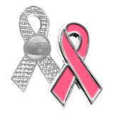 Boton Pin Broche Laço Outubro Rosa Câncer Mama C/ 5 Unidades