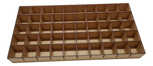 Caixa Com Divisórias Organizadora Mdf 25x50x5cm 50 Nichos