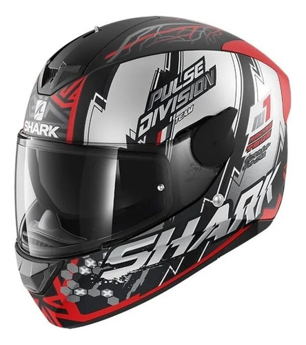 Capacete Shark D Skwal 2 Noxxys Preto Vermelho Prata Krs