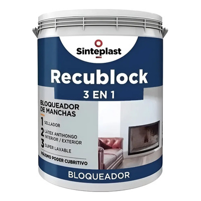 Pintura Recublock Bloqueador Manchas Antihumedad Antihong 4l Blanco