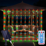 Luces De Cortina Solar Tngan 300led Al Aire Libre, Ip65 Luce