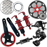 Kit Bike Absolute Prime 12v Mtb K7 11x52 Cubo Vermelho