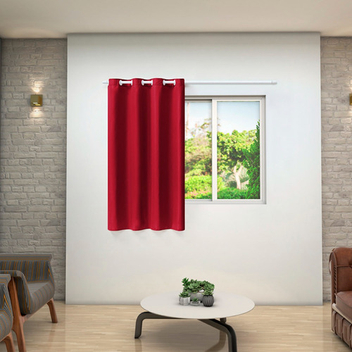 Cortina Para Sala Ou Quarto Jasmim 1,50x1,70m Cor Vermelho