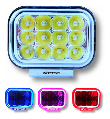 Faro Moto 12 Led 5 Funciones Con Aro De Gel Superpotente.