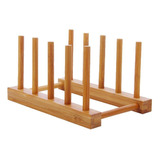 Escurridor De Platos De Bambu Plegable, Escurridor De Platos