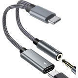 Adaptador De Audio Usb C A 3,5 Mm Con Cargador