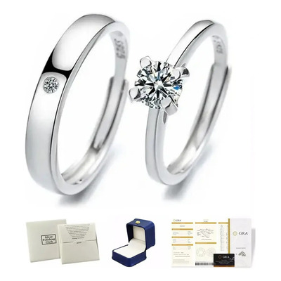 2 Anillos Duo Promesa Plata Fina 925 Amor Parejas Compromiso | Envío gratis