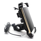 Base Soporte Universal Para Celular Moto Bici Cargador Usb 