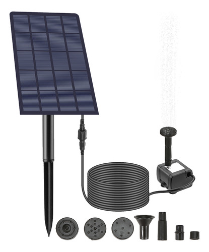 Bomba De Agua Solar.. 5w Con.boquillas Para Fuente Diy Sum