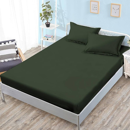 Sabanas Ajustables Queen Size Premium Saten 160x200x30cm