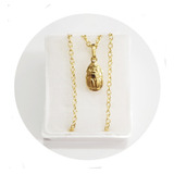 Collar Escarabajo Egipcio Amuleto Chapa De Oro